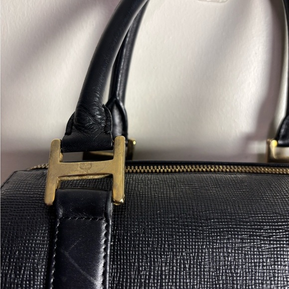 MCM Saffiano Leather Monogram Studded Boston Bag - Picture 9 of 13